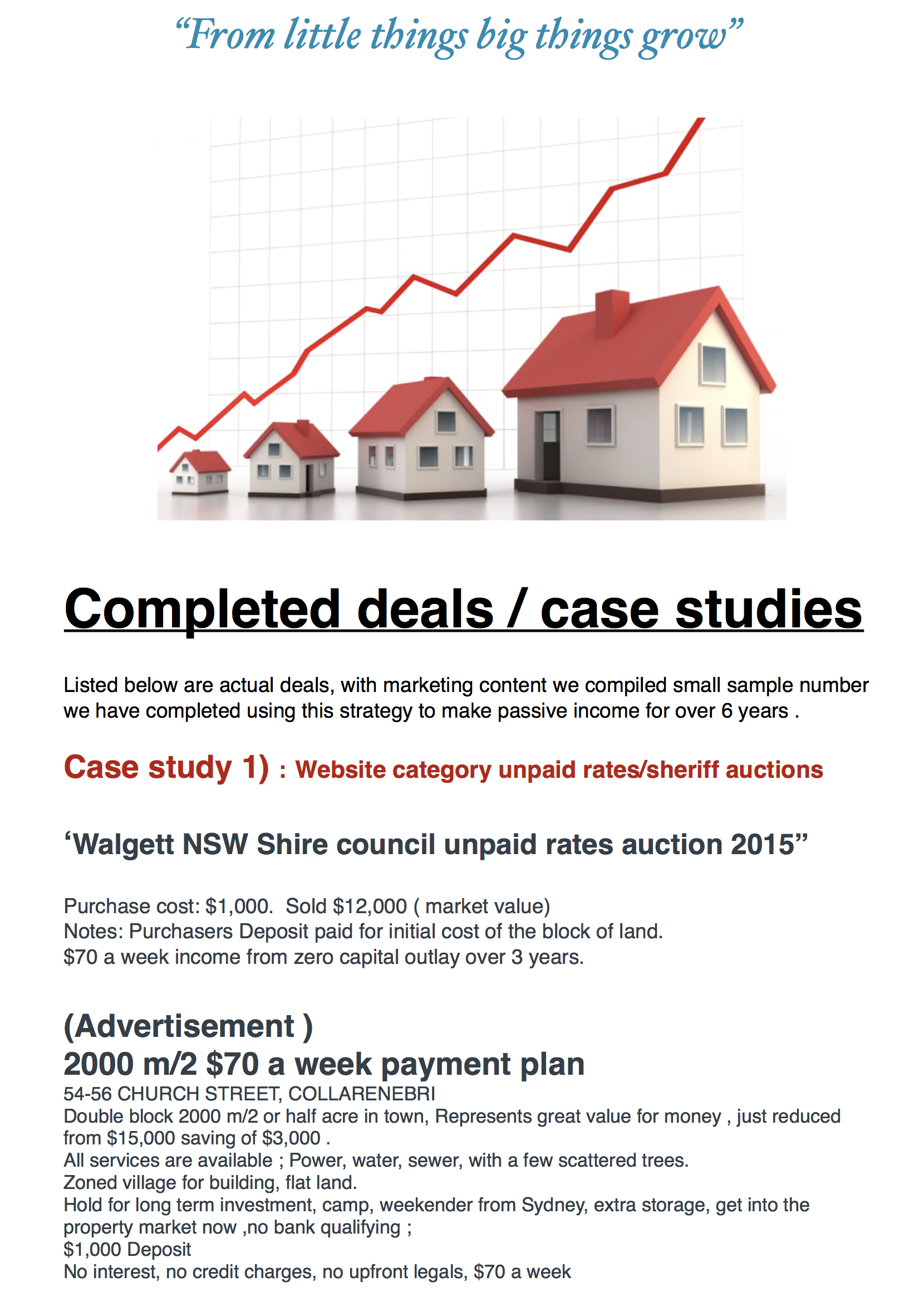 From Little things big things grow